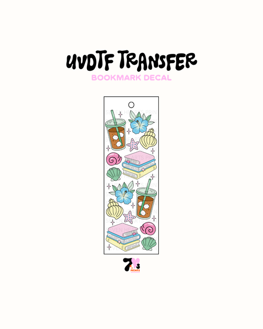 Beach, Books and Coffee - UVDTF Bookmark Decal