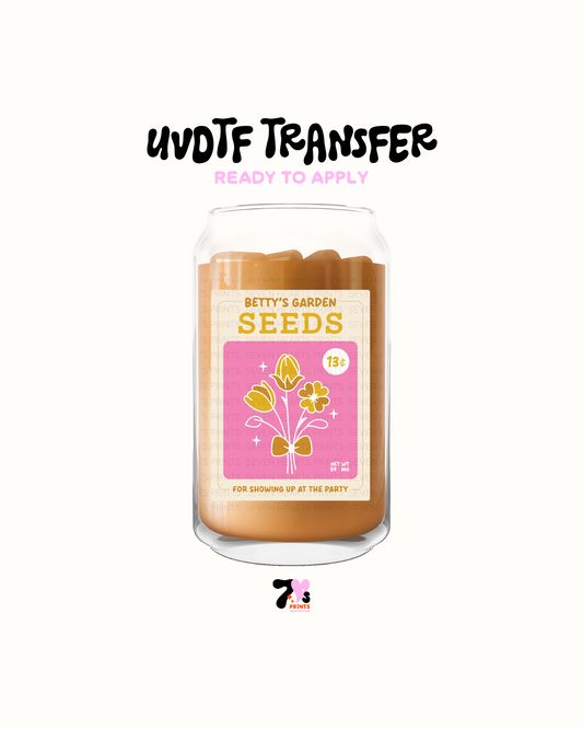 Betty garden seeds pink - UVDTF Decal