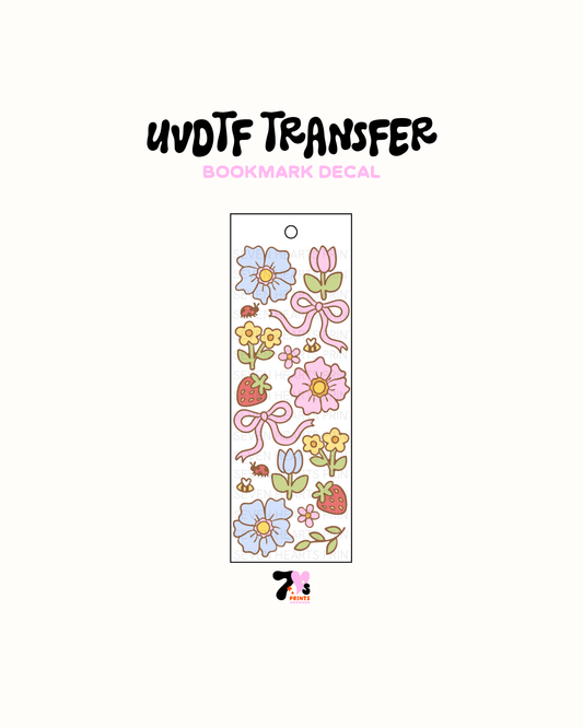Spring Flower and Bows - UVDTF Bookmark Decal