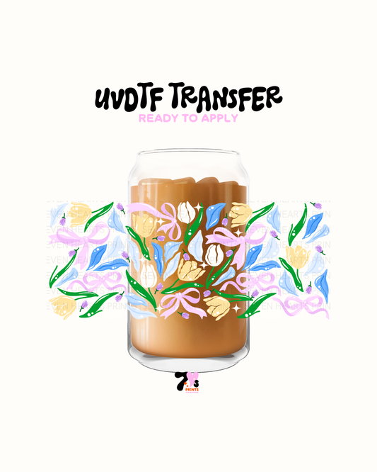 Tulips Flowers and bows  - UVDTF Wrap