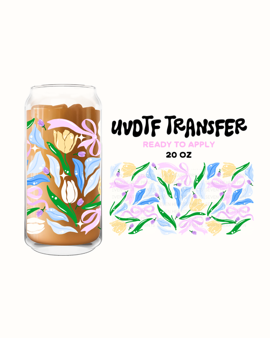 Colorful flowers and bows - UVDTF 20oz Cup Wrap