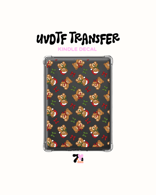 Cute xmas bear-  UVDTF Kindle Decal