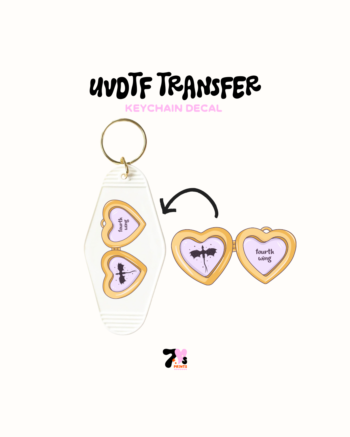 Fourth wing - UVDTF Keychain