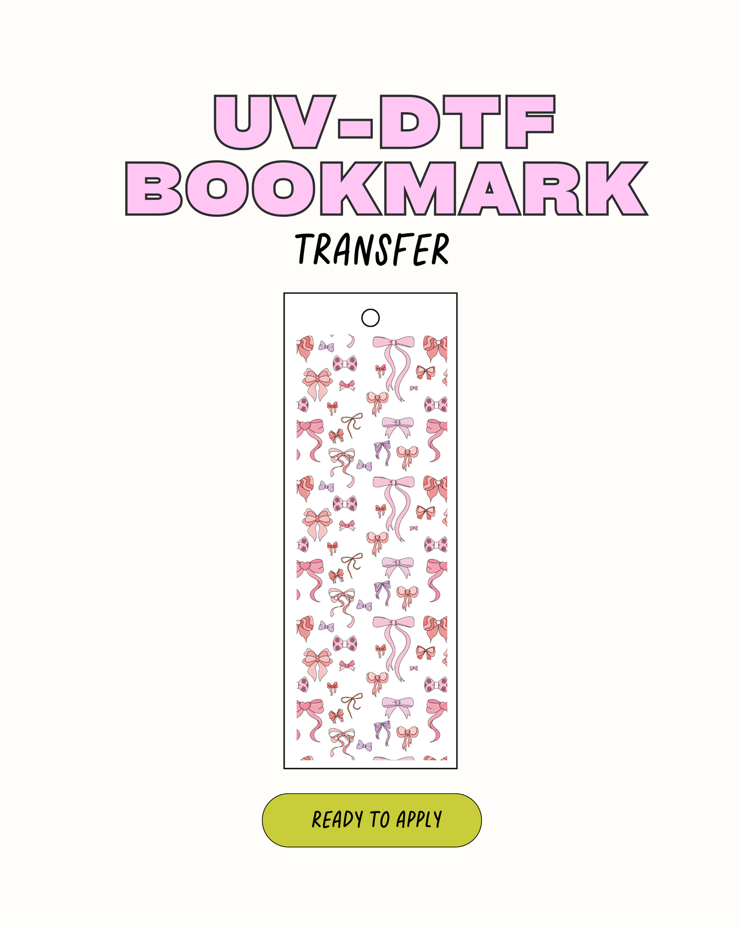 little bows - UVDTF Bookmark Decal