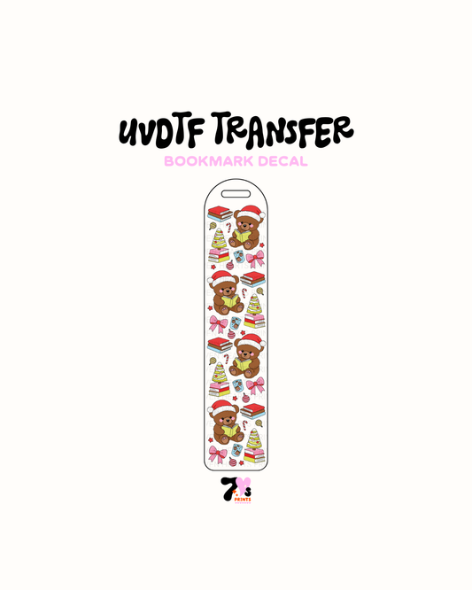 Xmas Books and bears - UVDTF Bookmark Decal