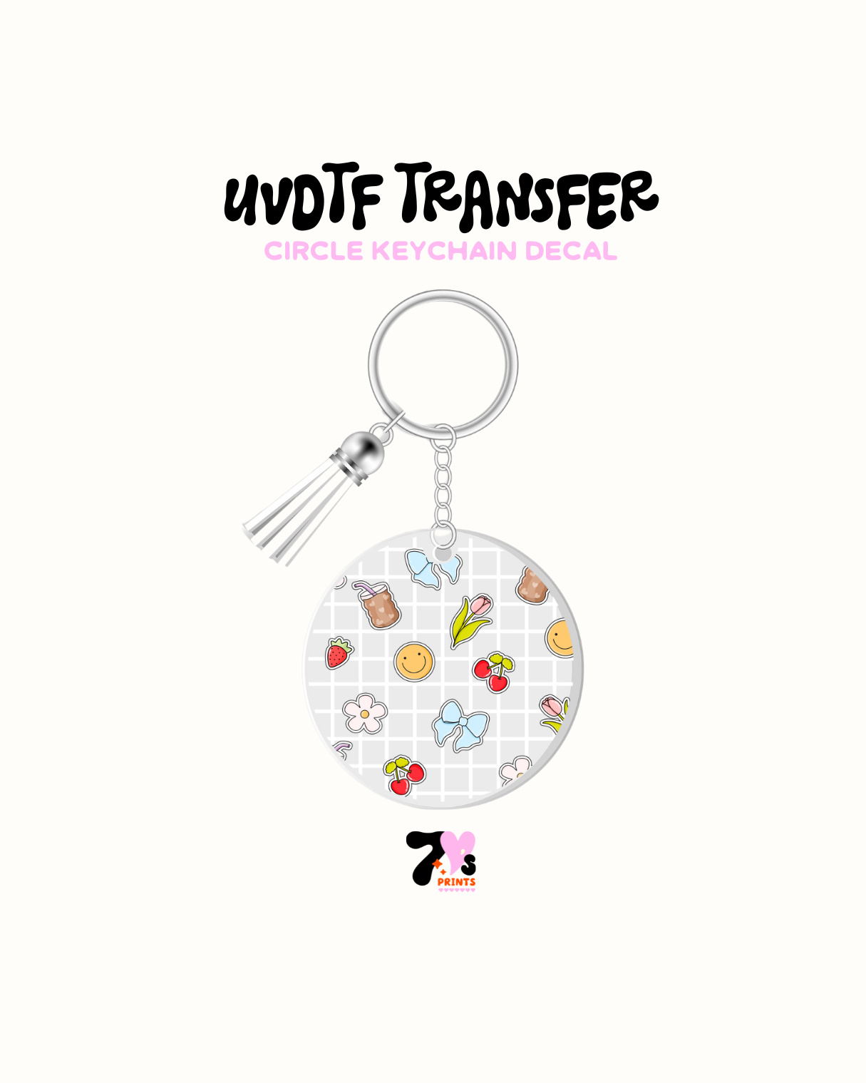 Sticker Keychain Examples Stickers - Round Keychain Set of 5 – Sevenheartsprints