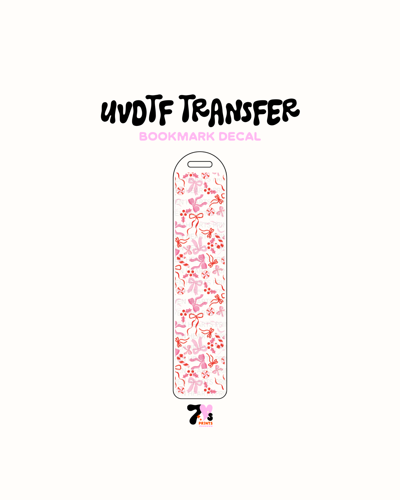 Cute xmas bows - UVDTF Bookmark Decal