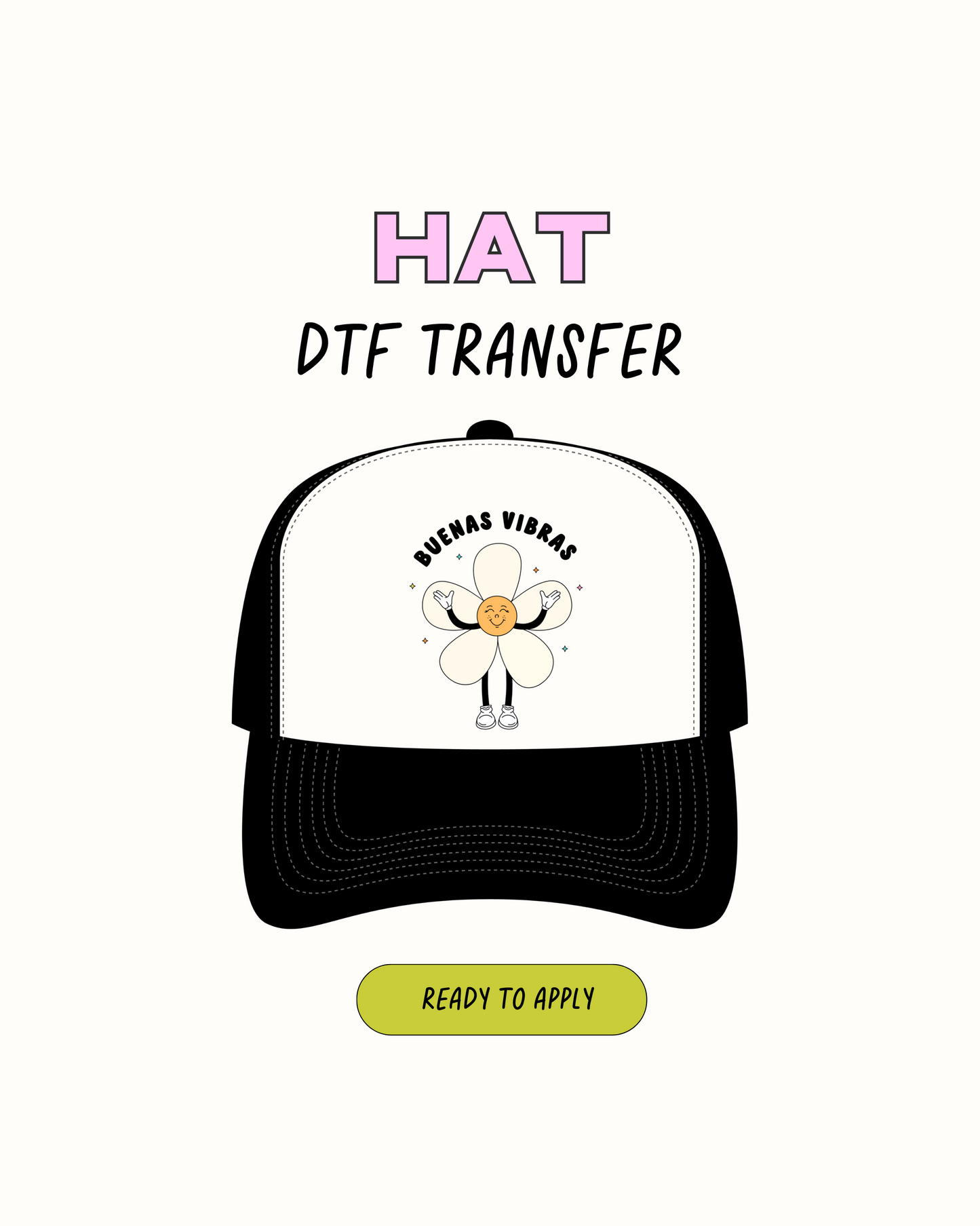 Buenas vibras - DTF Hat Transfers 