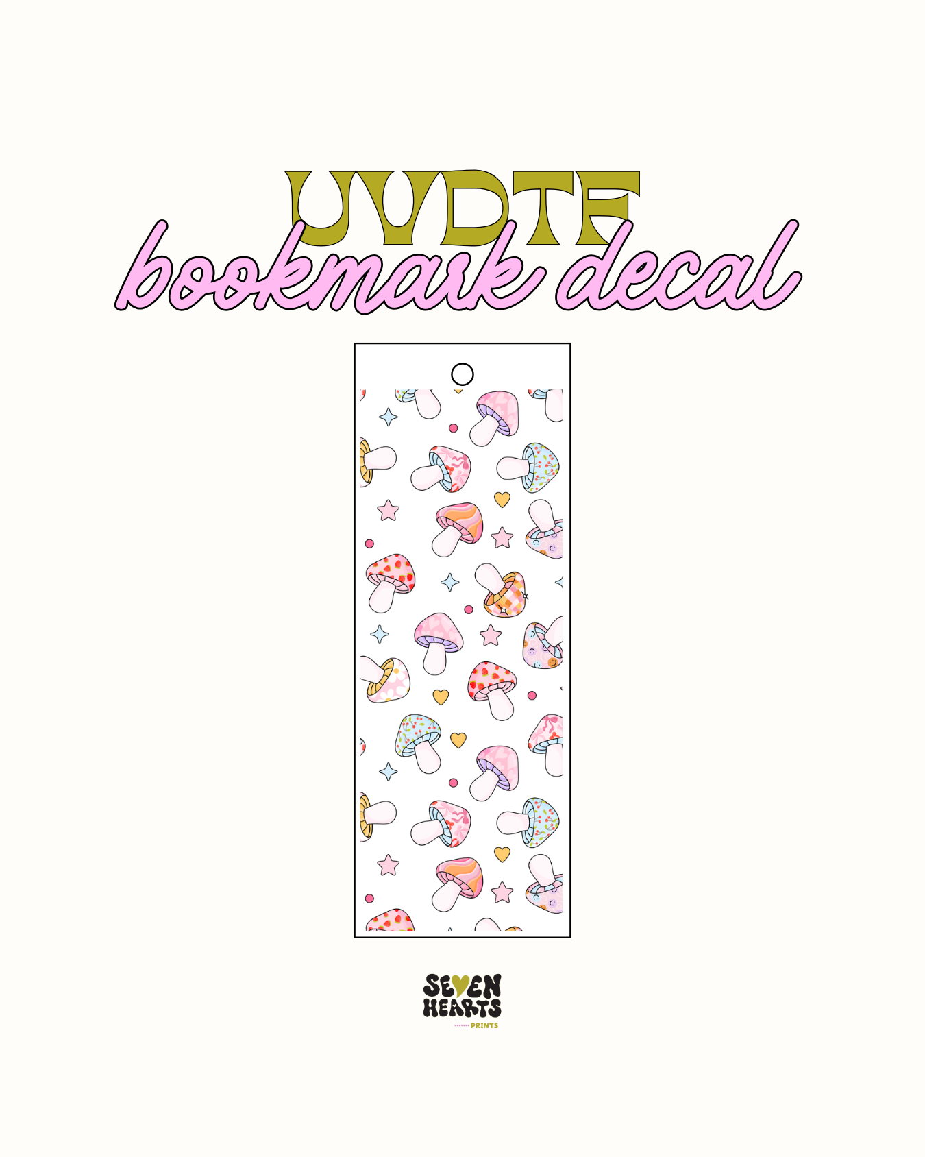 Mushies colorful- UVDTF Bookmark Decal