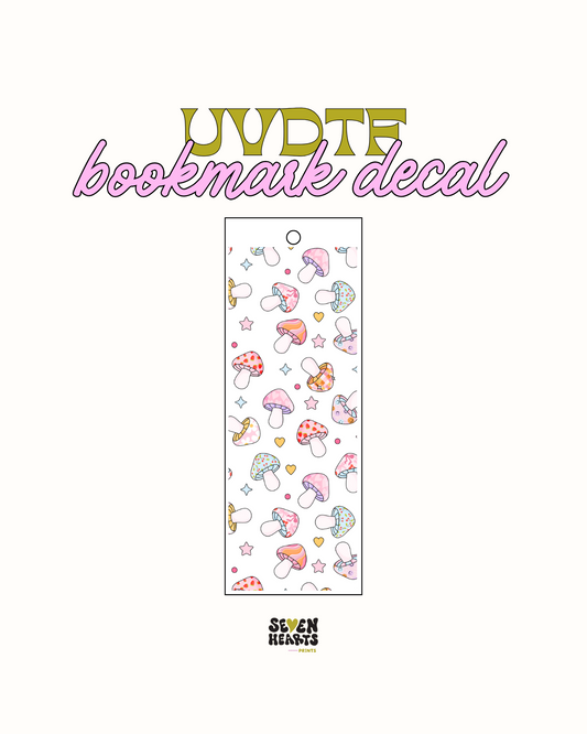 Mushies colorful- UVDTF Bookmark Decal