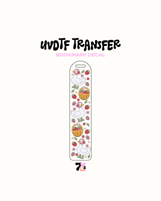 Goose and Strawberries - UVDTF Bookmark Decal