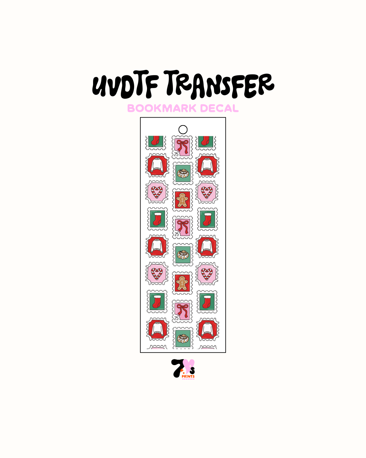 Cute xmas Stamps - UVDTF Bookmark Decal