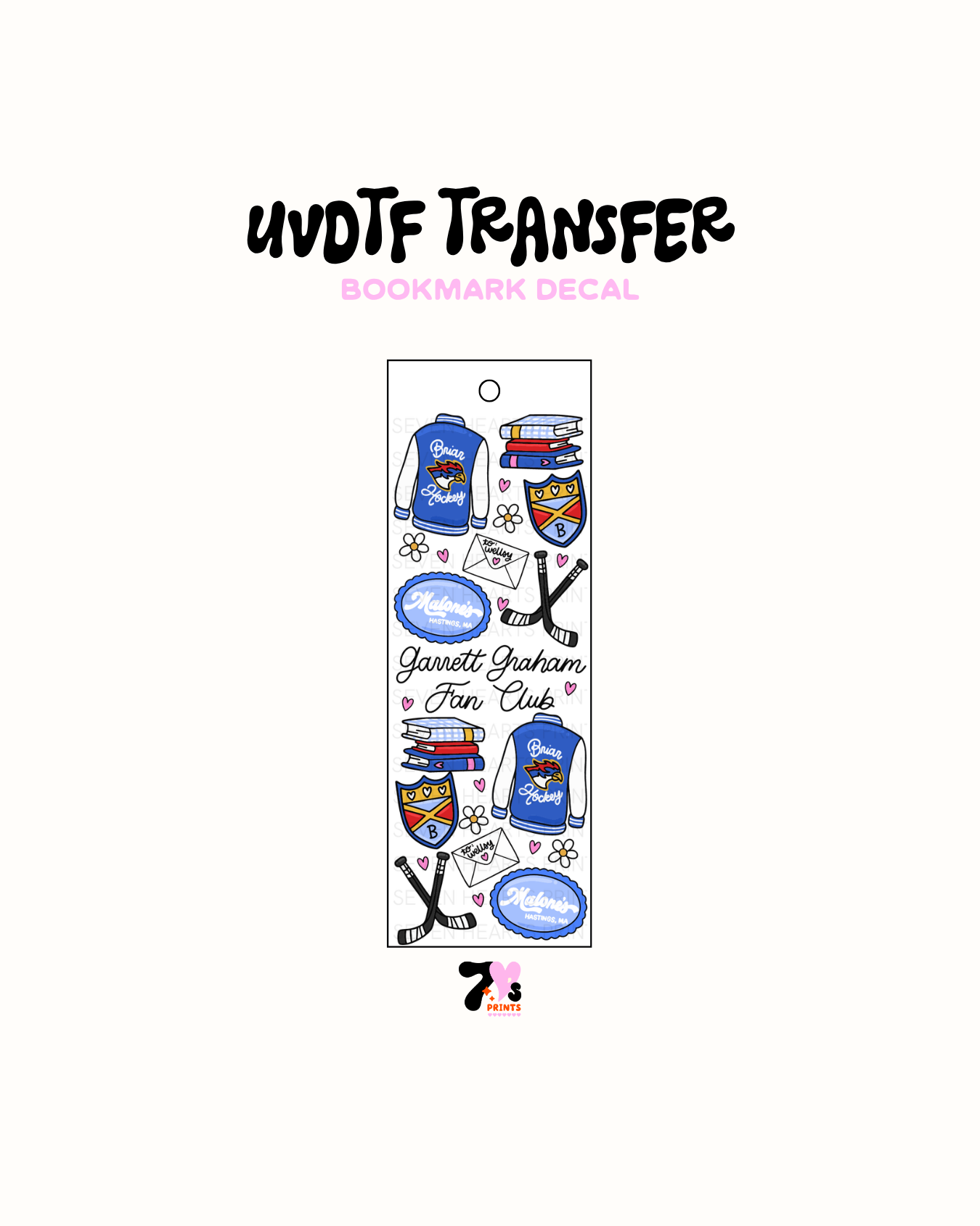 Hockey Romance fan club - UVDTF Bookmark Decal