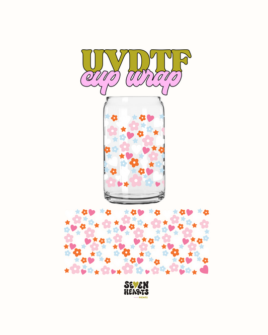 Corazones y flores - UV DTF 