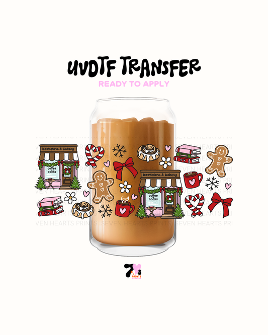 Xmas bookstore & Bakery.- UVDTF Wraps