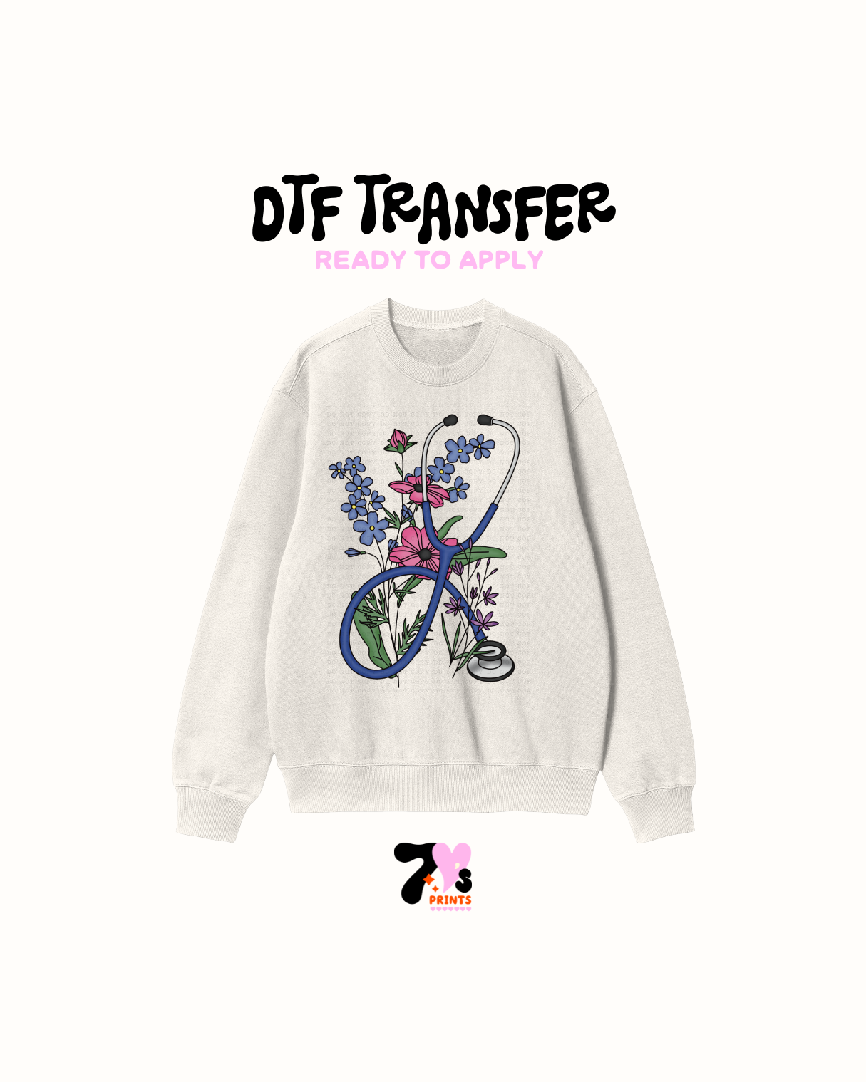 Nurse and Flowers - DTF Transfer