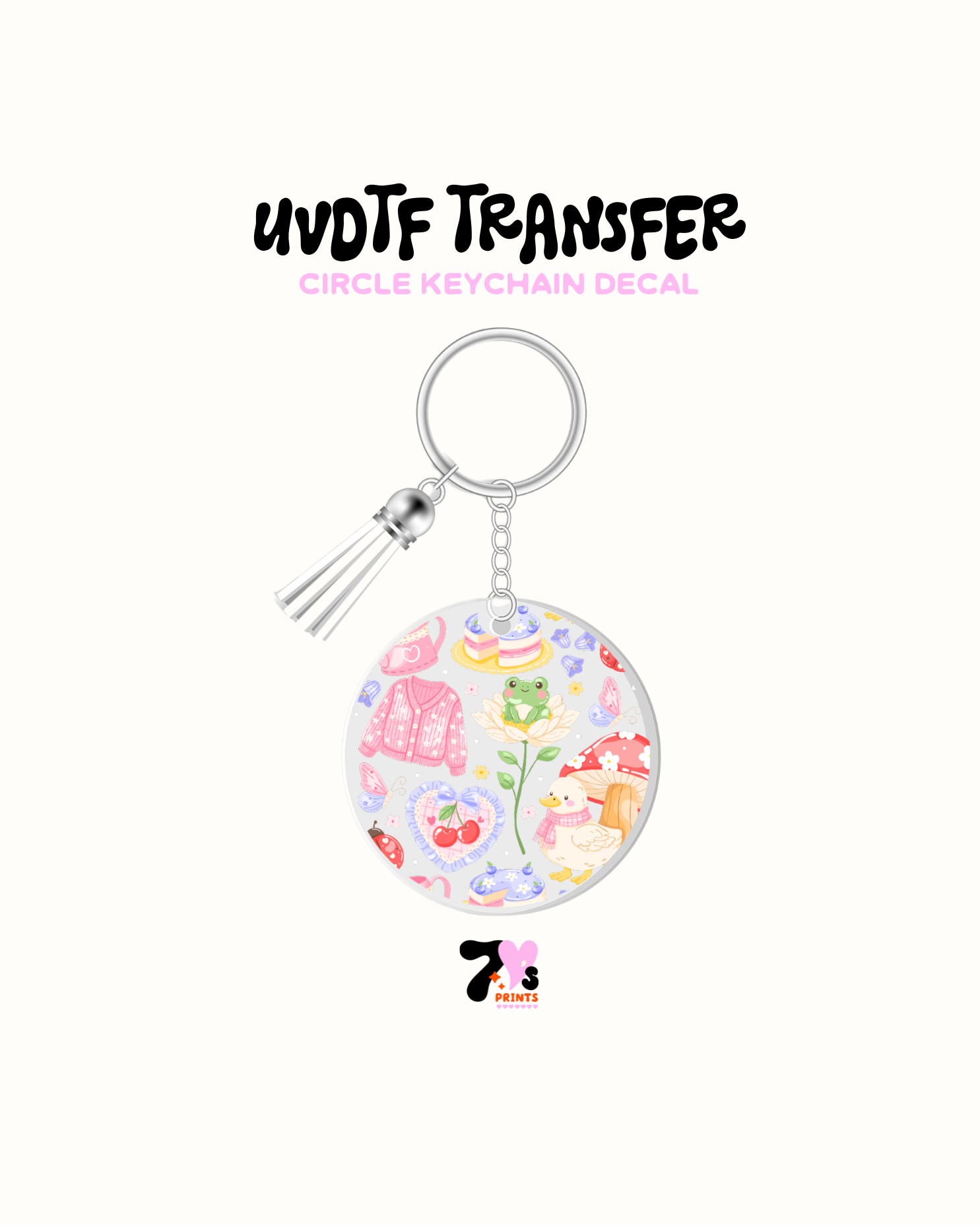 Spring - Round Keychain Set of 5