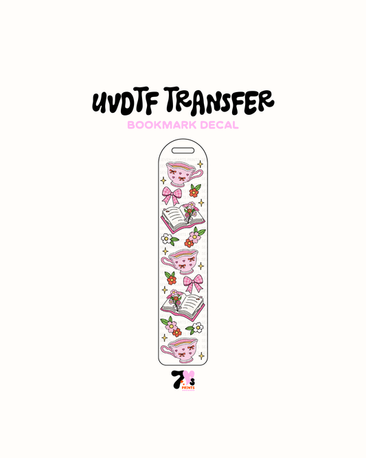 Tea Time and Books - UVDTF Bookmark Decal