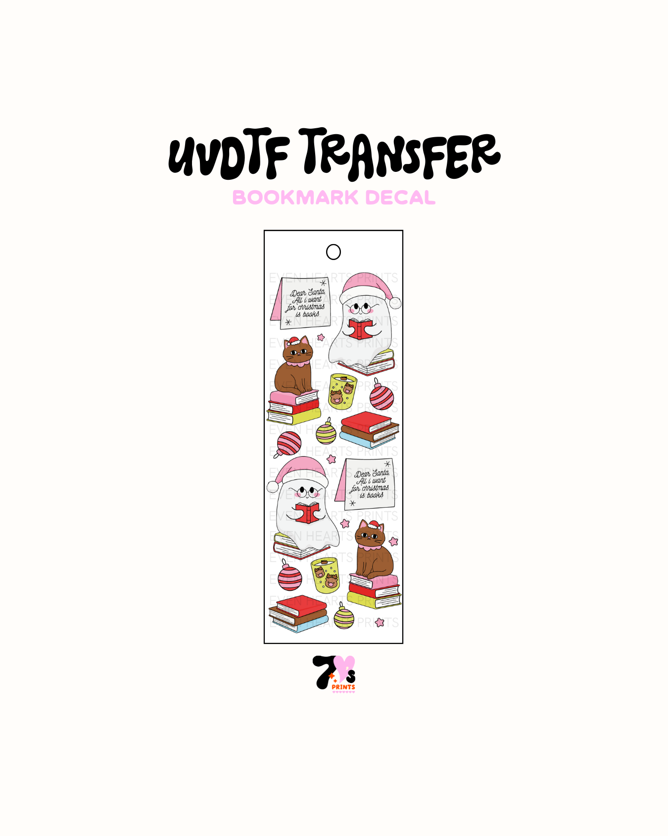 All i want for christmas is books  - UVDTF Bookmark Decal