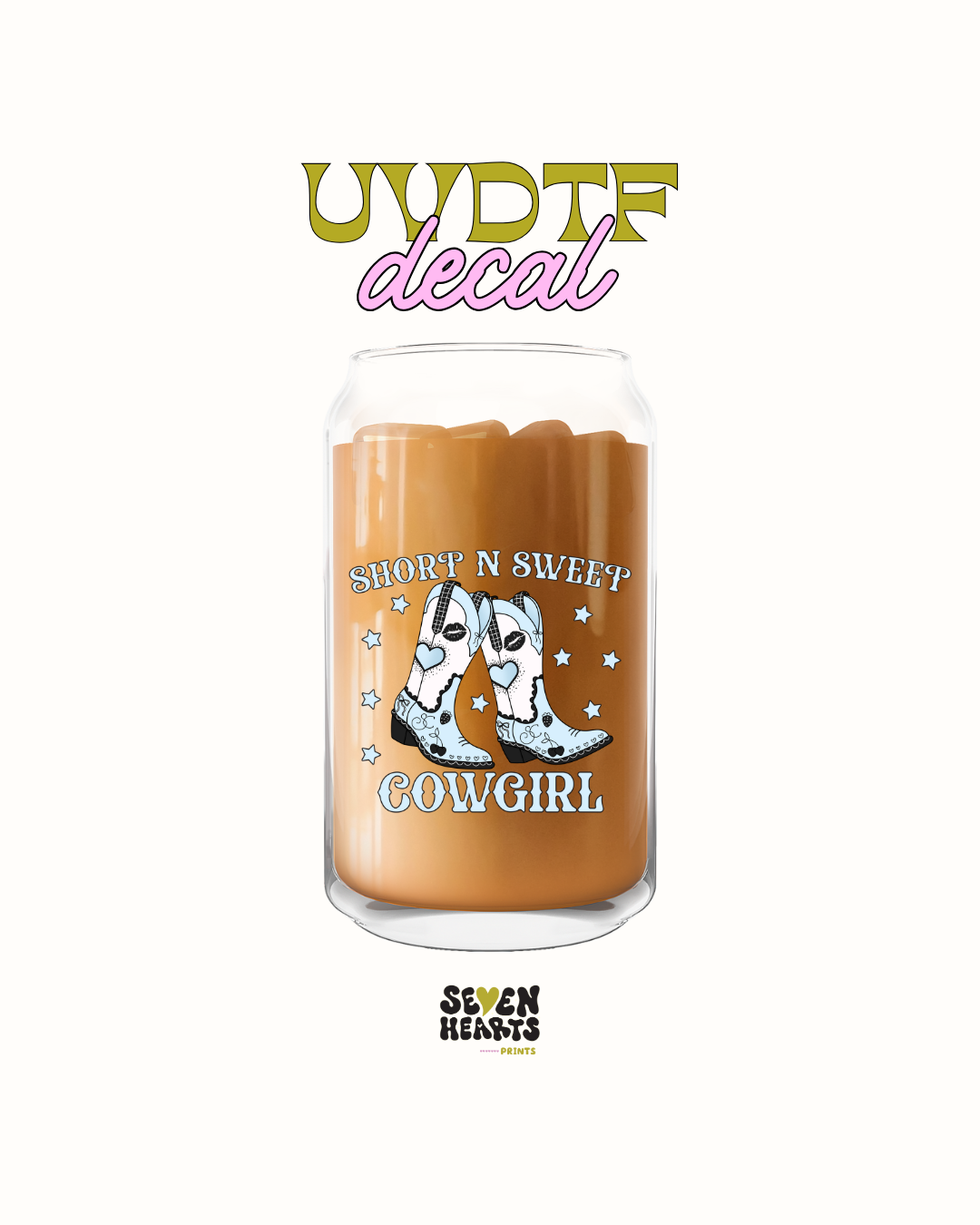 Short and sweet coffee baby blue- UVDTF Decal