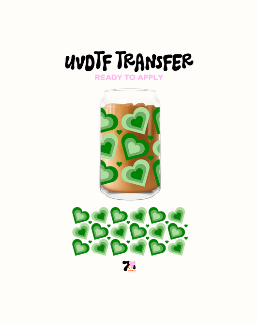 Green hearts - UVDTF Wrap