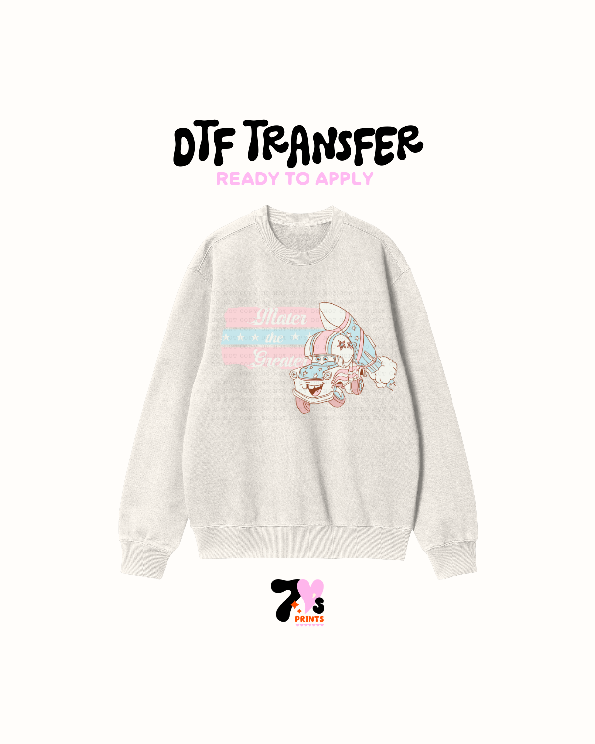 Mater the grater pastel cars - DTF Transfer