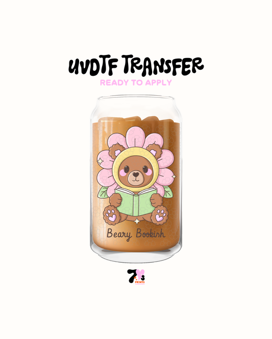 Beary bookish- UVDTF Decal