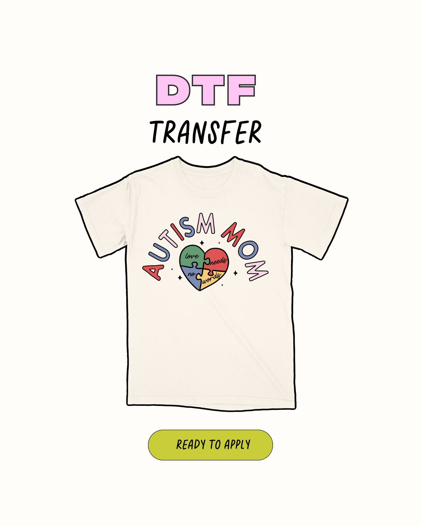 Mamá con autismo - Transferencia DTF