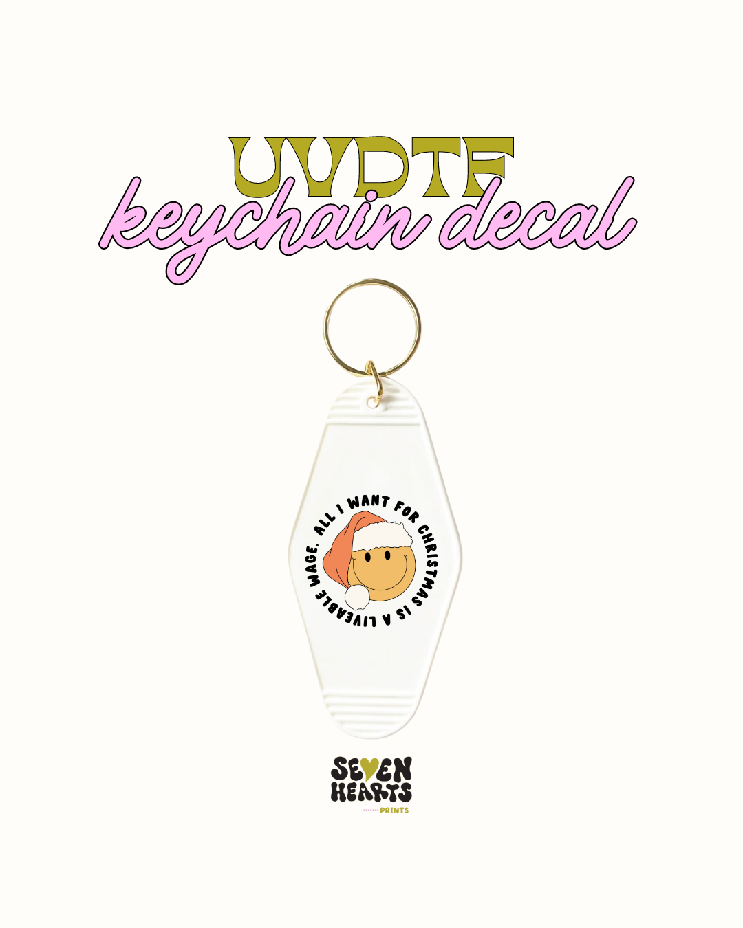 All I want for Christmas is a good living wage  Keychain Decal Set of 5 UVDTF