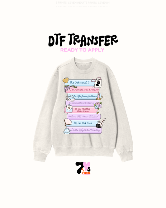 Bridgerton book Stack - DTF Transfers