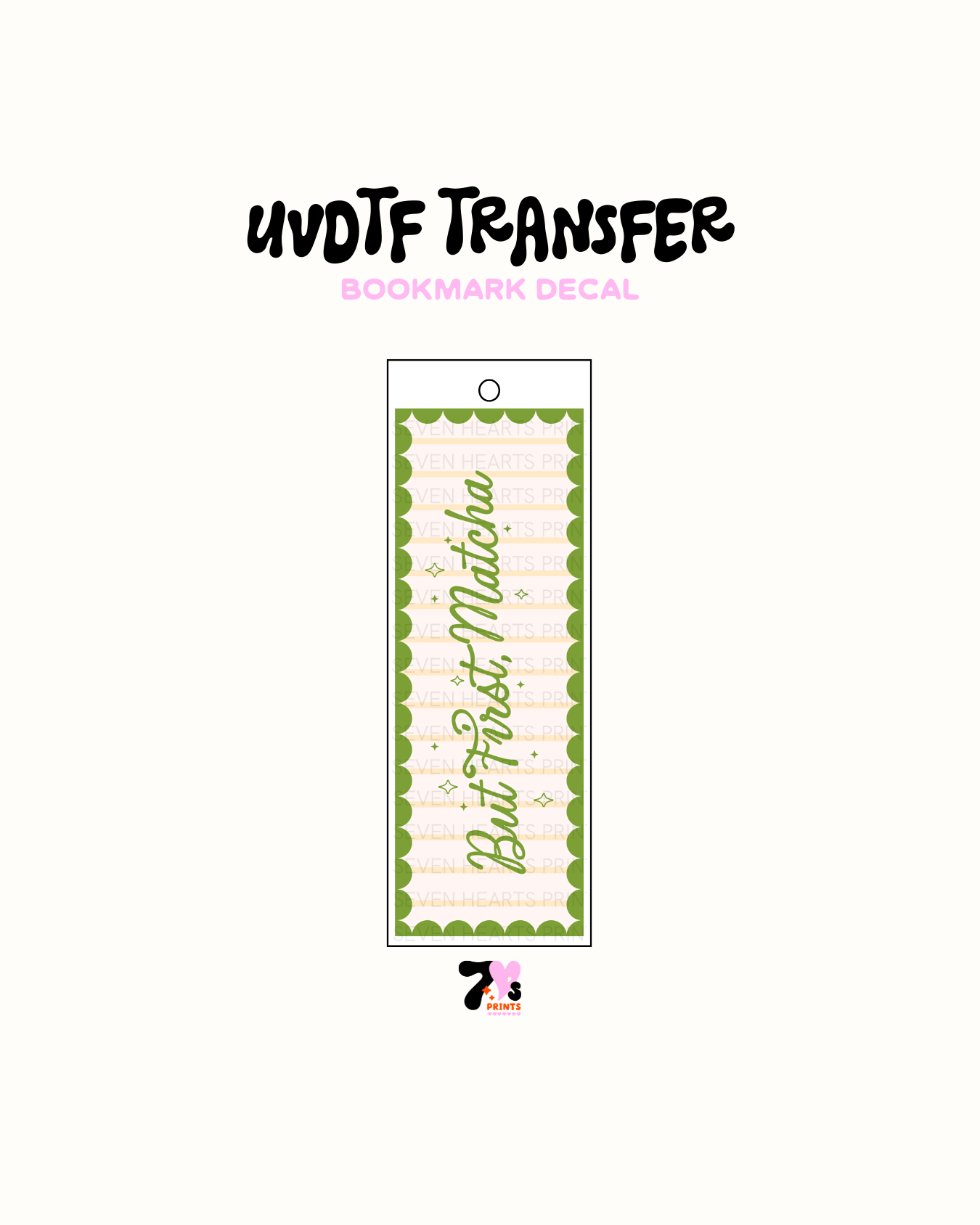 But First Matcha - UVDTF Bookmark Decal