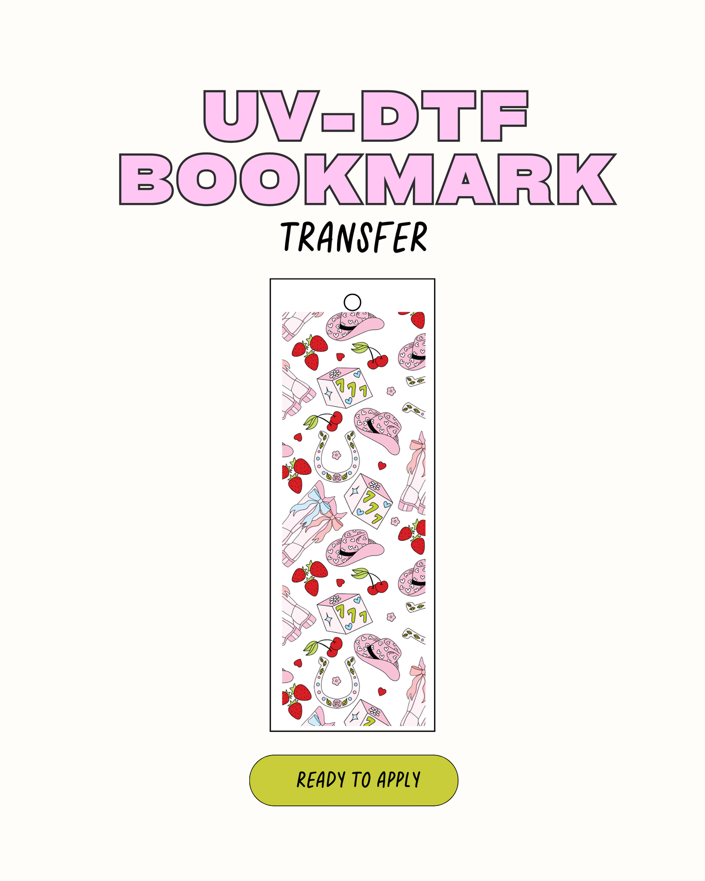Lucky Cowgirl - UVDTF Bookmark Decal