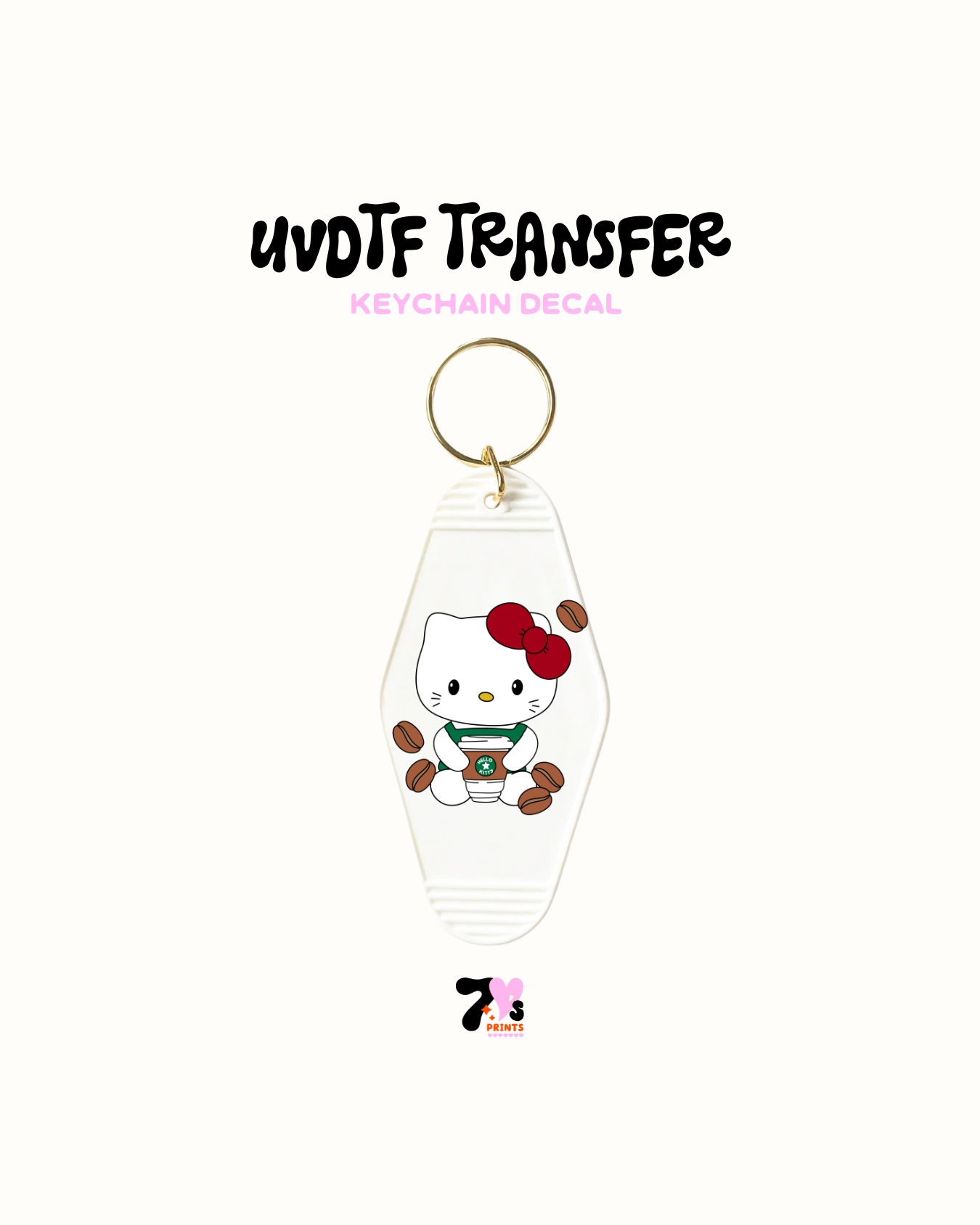 Kitty and Coffee - UVDTF Keychain