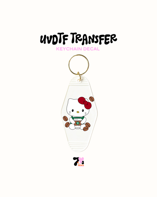 Kitty and Coffee - UVDTF Keychain
