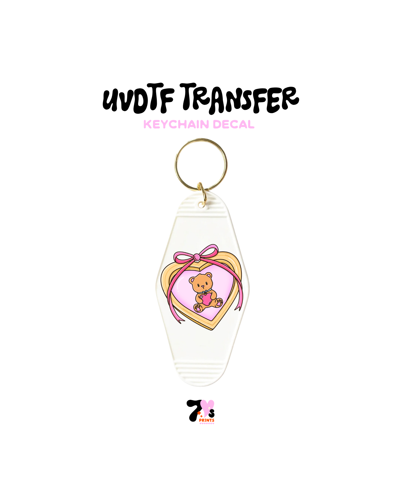 Frame cute bear- UVDTF Keychain