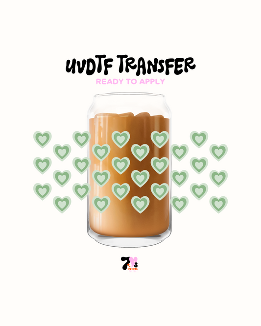 Green hearts - UVDTF Wrap