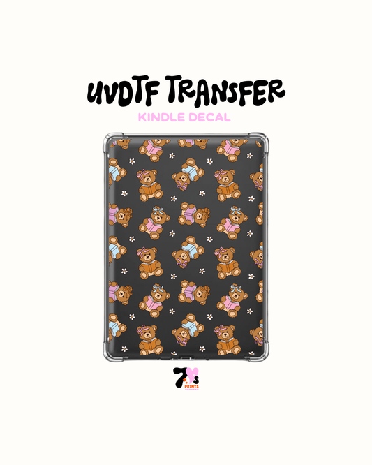 Bear and Books -  UVDTF Kindle Decal