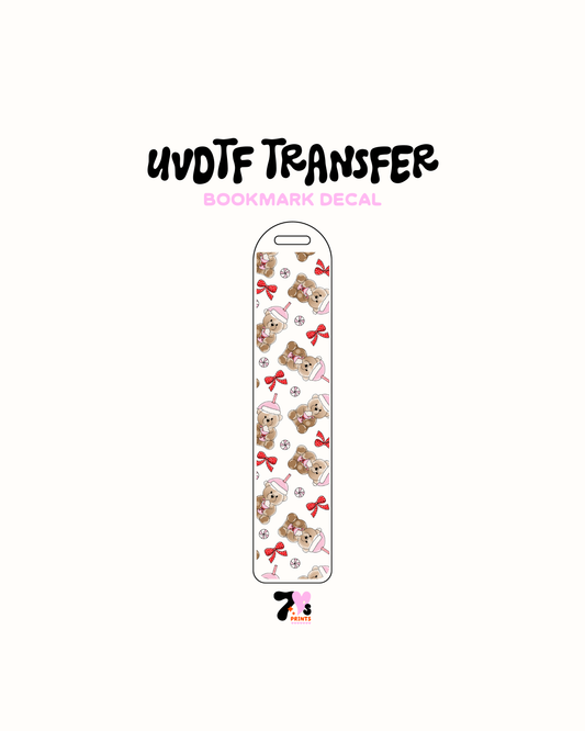 Cute Coffee Bear Cup - UVDTF Bookmark Decal