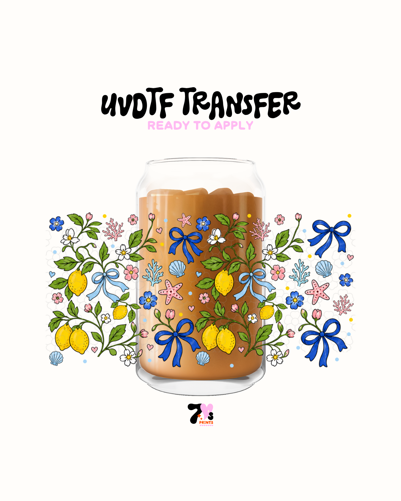 Blue bows and lemons - UVDTF Wrap