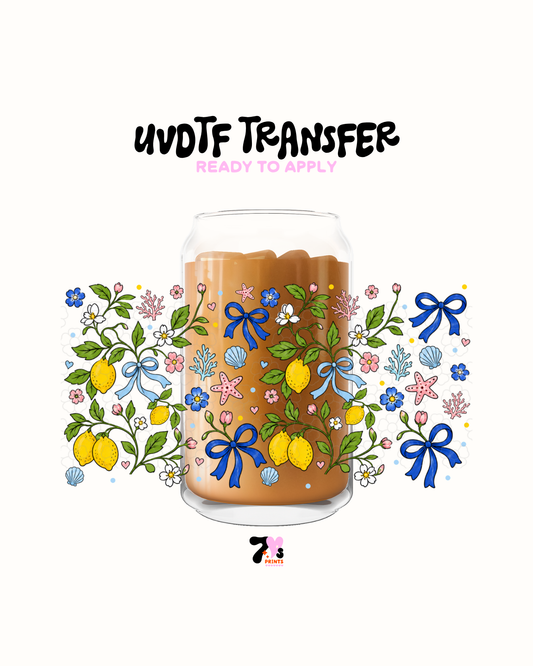 Blue bows and lemons - UVDTF Wrap