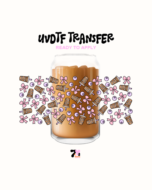 Bows and  iced coffee - UVDTF Wrap