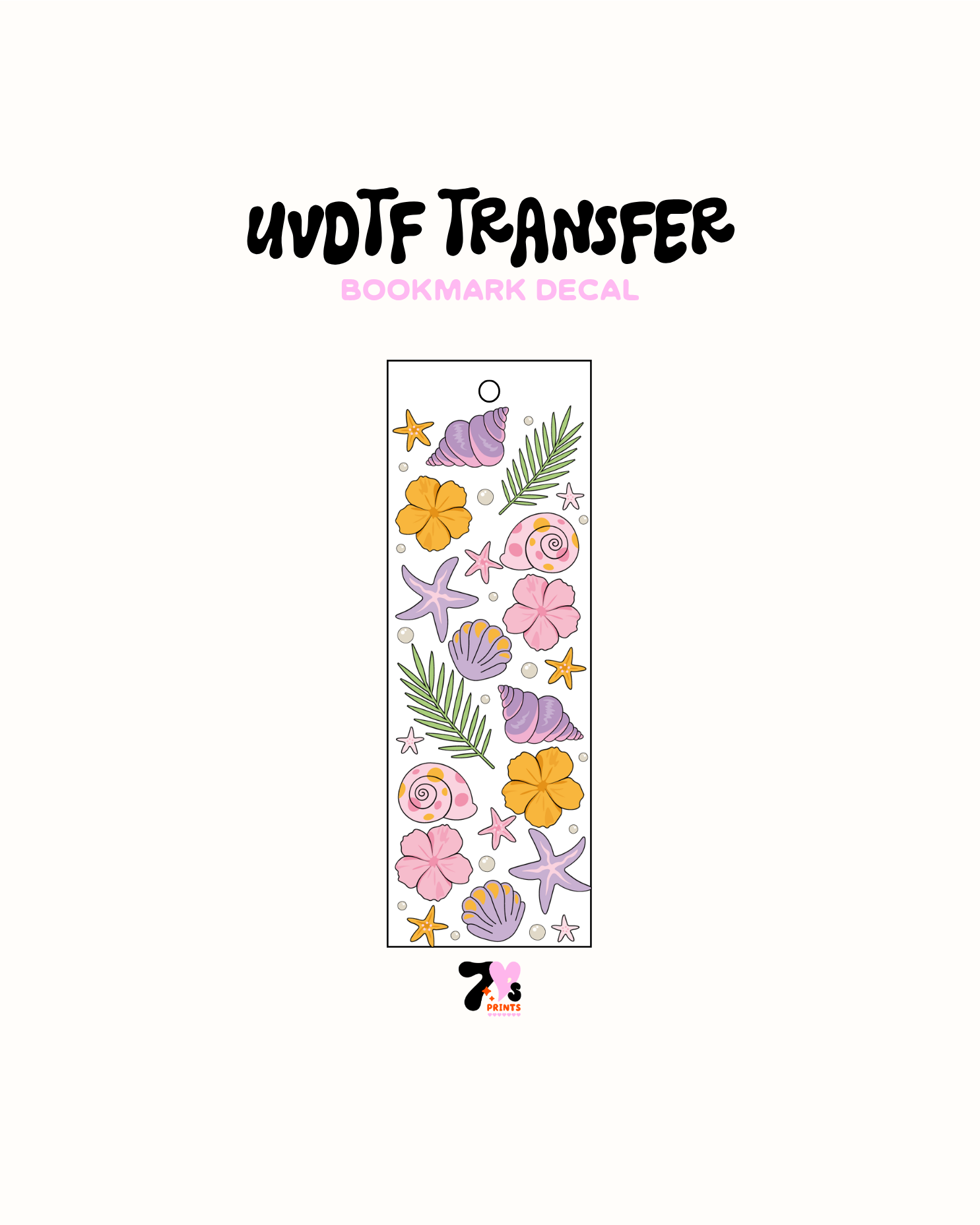 Cute Sea Shell  - UVDTF Bookmark Decal
