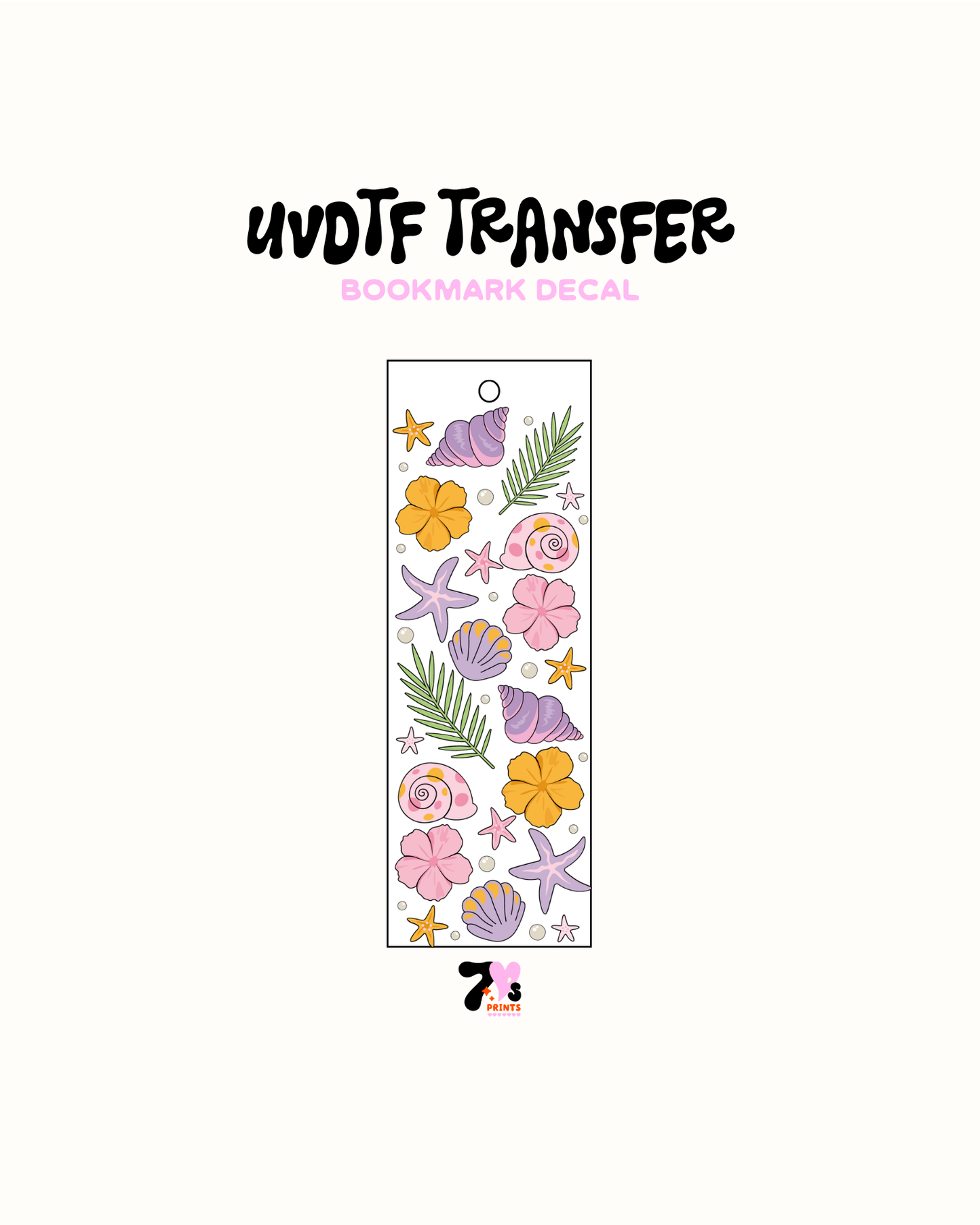 Cute Sea Shell  - UVDTF Bookmark Decal