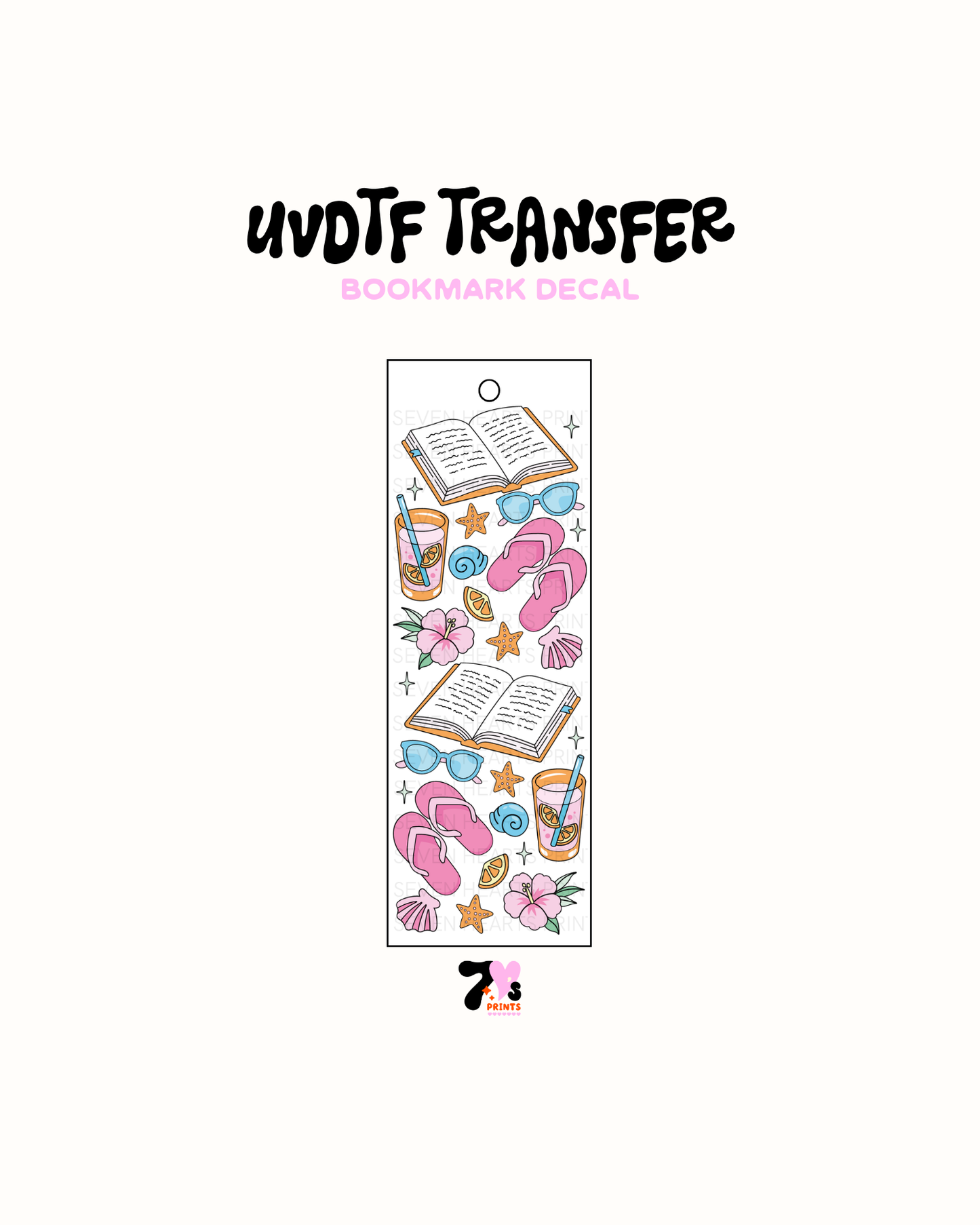 Beach and Books - UVDTF Bookmark Decal