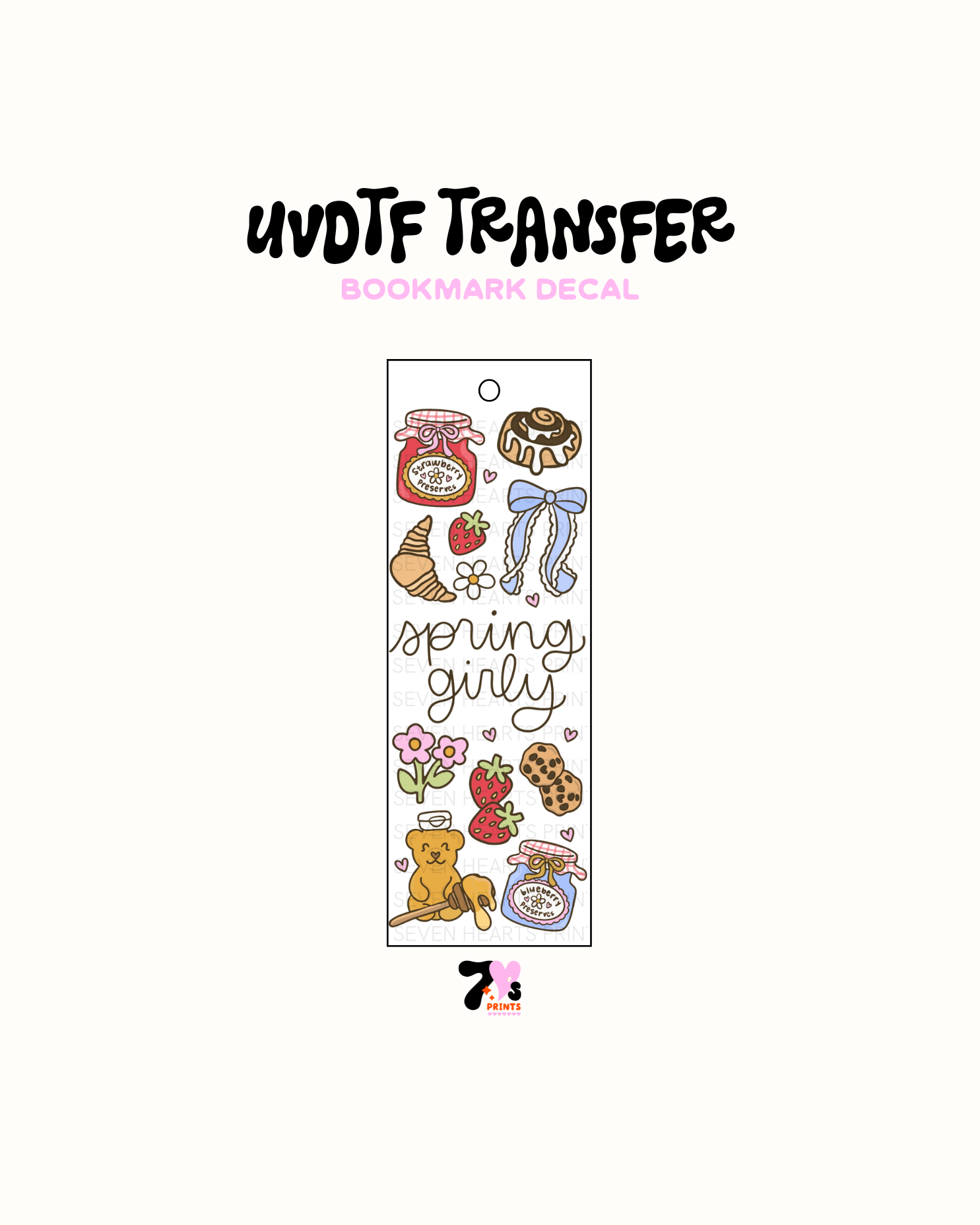 Spring Girly - UVDTF Bookmark Decal