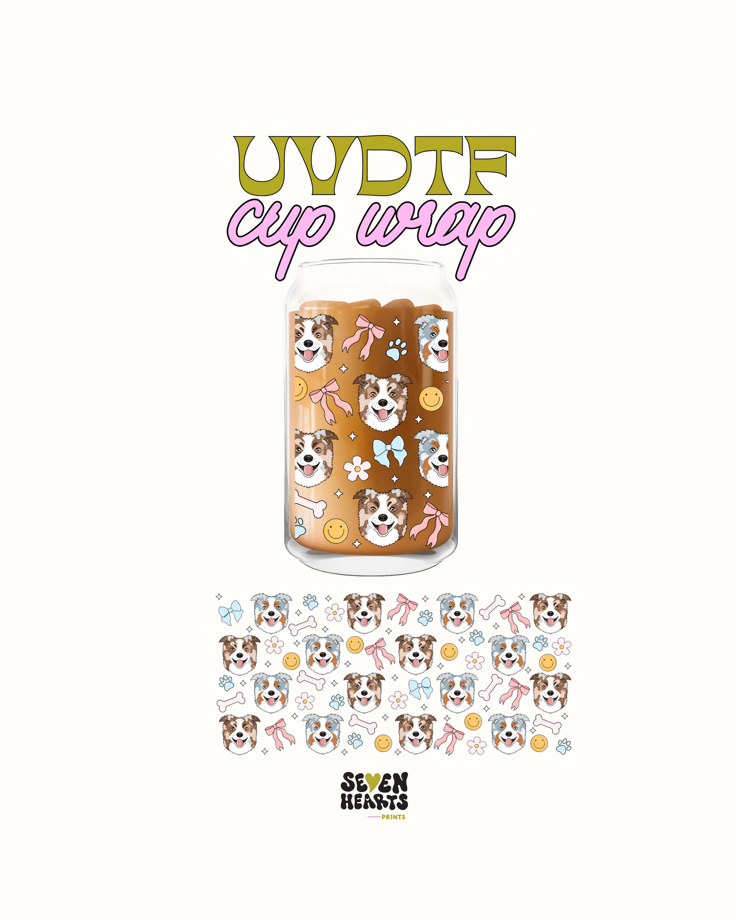 dog and bows - UVDTF