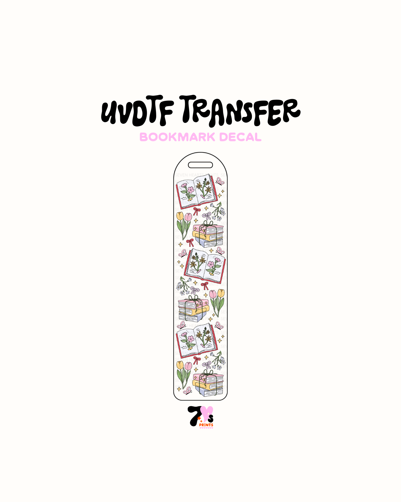 Books and Flowers - UVDTF Bookmark Decal