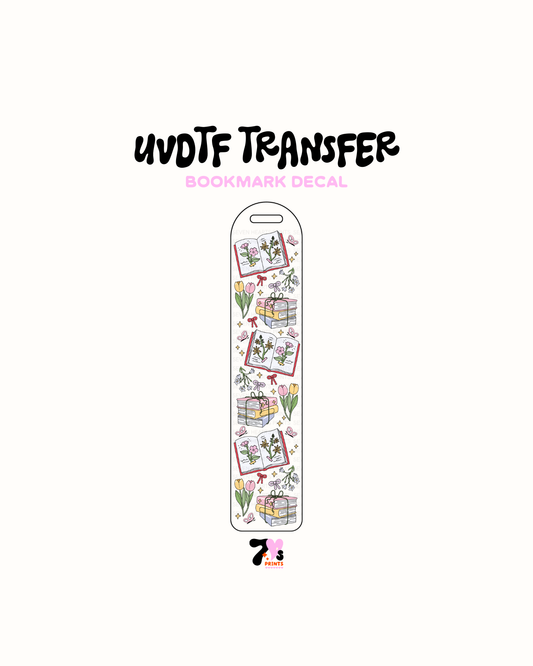 Books and Flowers - UVDTF Bookmark Decal