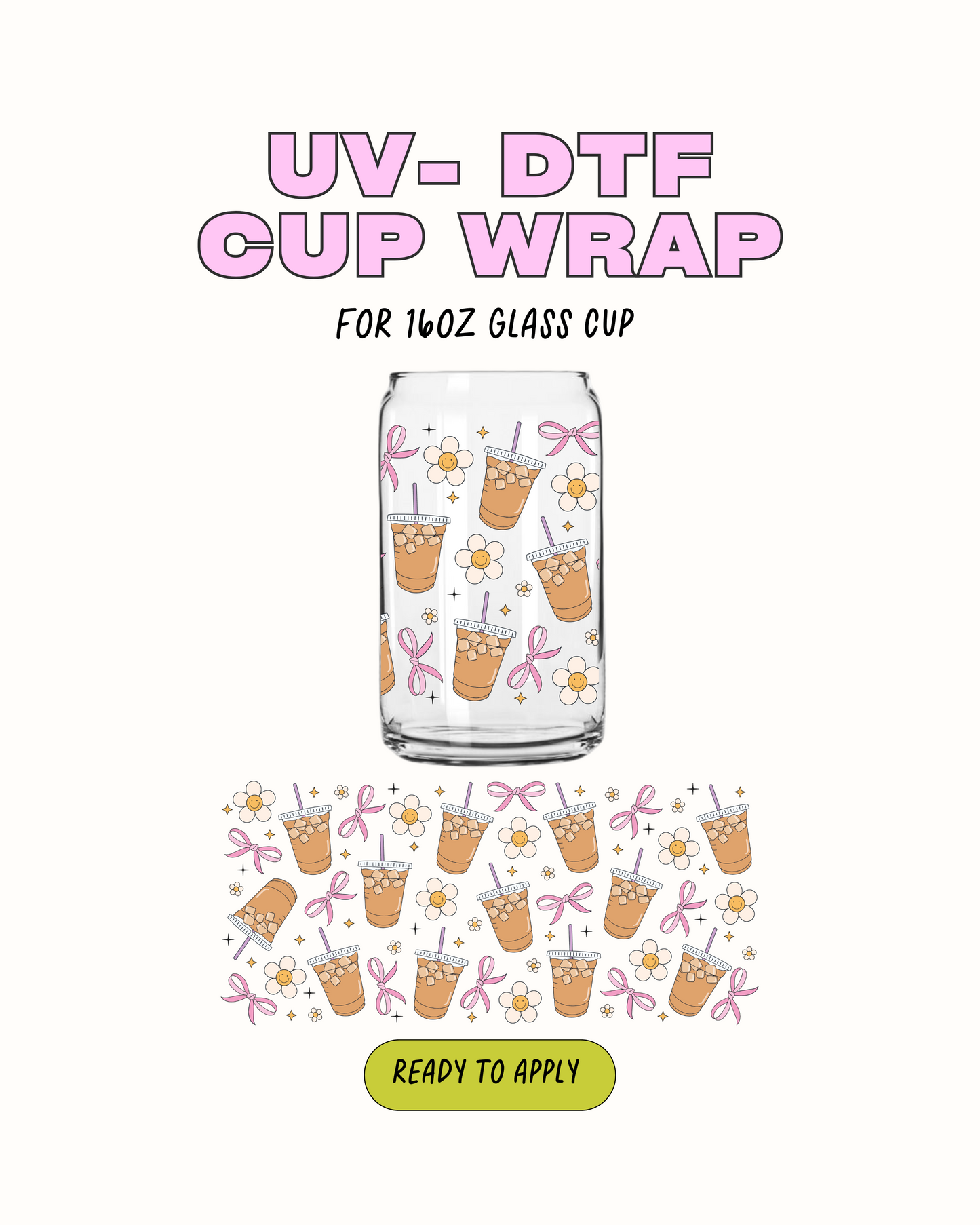 Coffee and bows - UV DTF