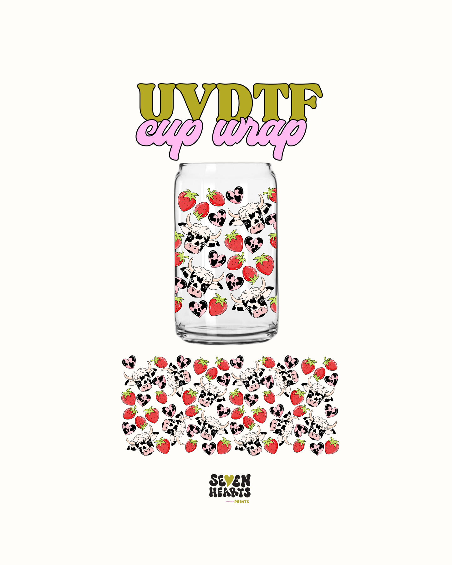 Strawberries and cows - UV DTF